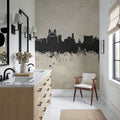 Marseille France Skyline Concrete Mural Wallpaper - room preview 05