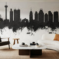 San Antonio Texas Skyline Black & White Mural Wallpaper - room preview 05