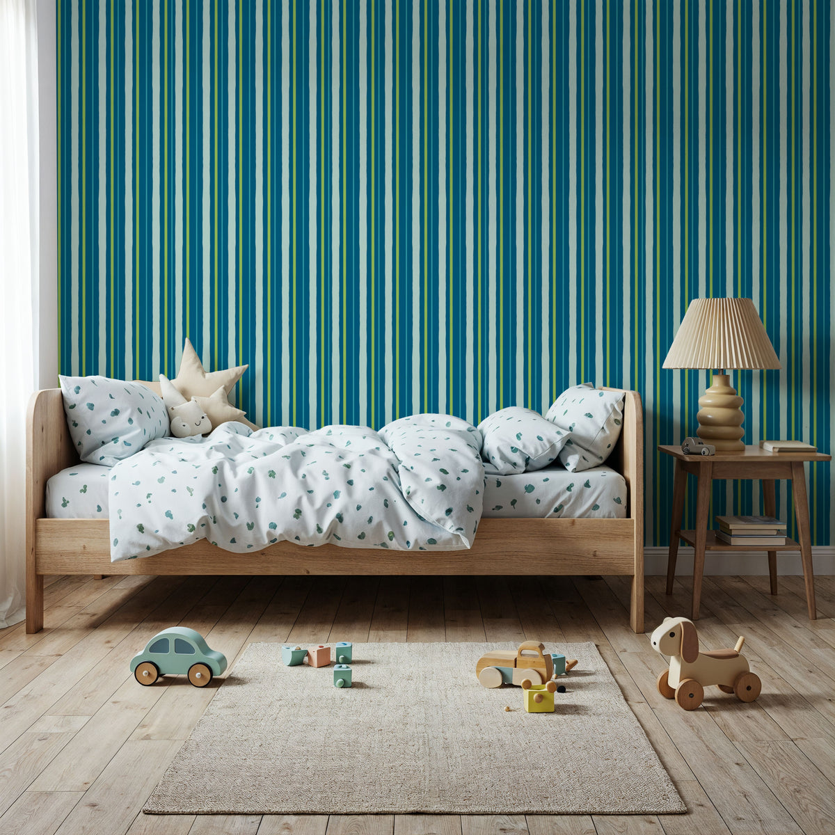 Kala Lines Green Mural Wallpaper - room preview 05