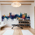 Dundee Scotland Skyline Blue & Bronze Mural Wallpaper - room preview 05