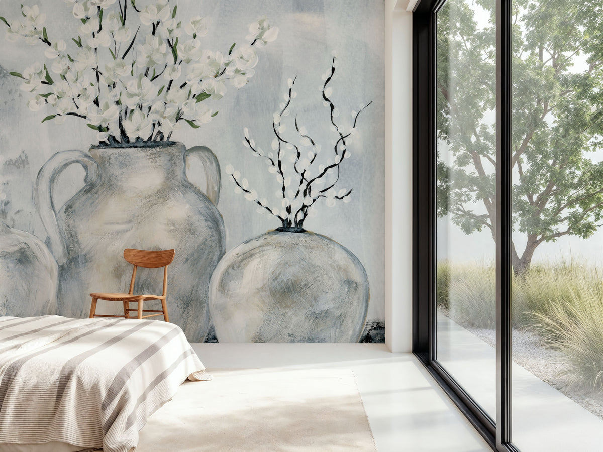 Botanicals in Pottery Mural Wallpaper - room preview 05