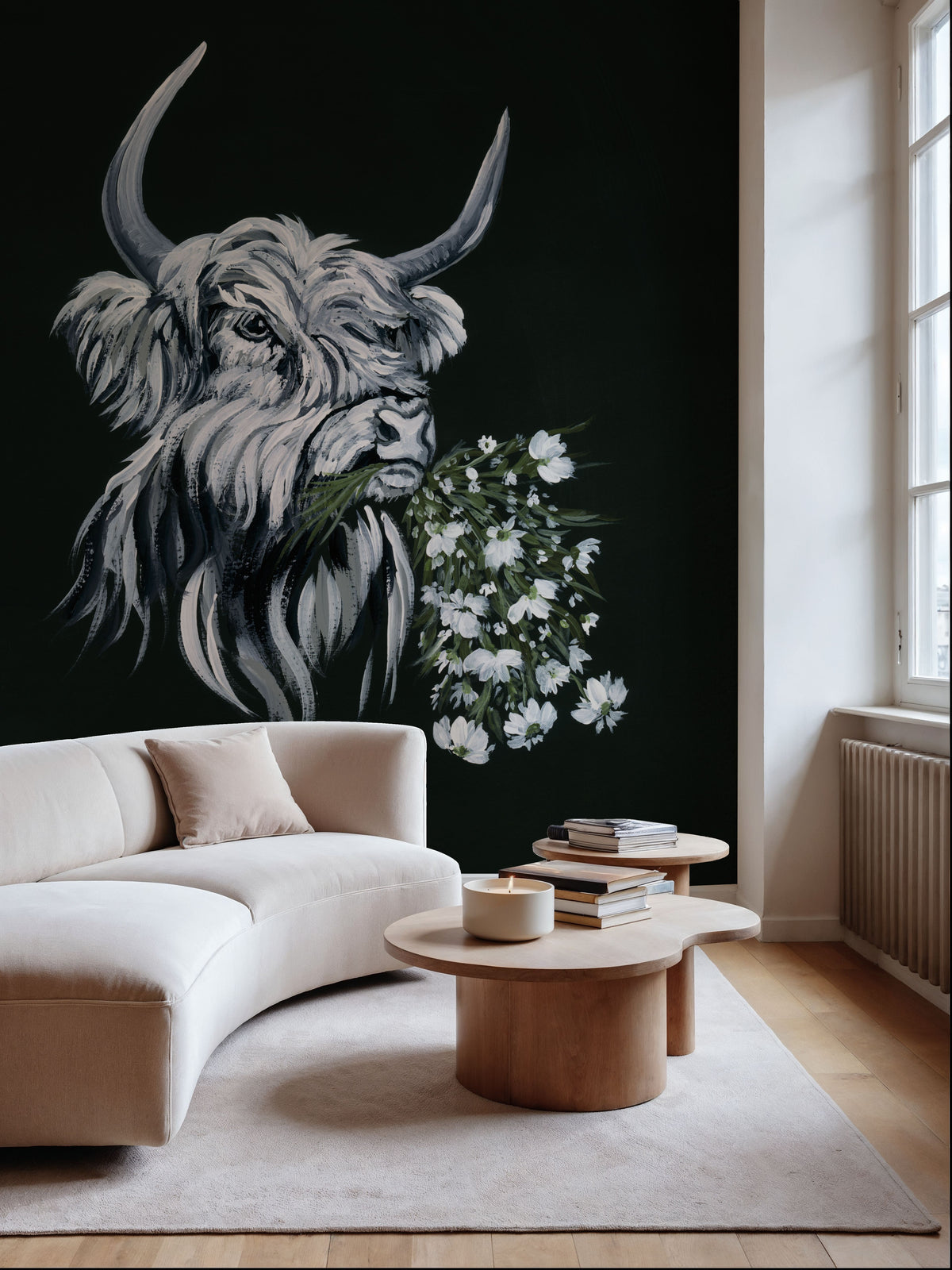 Portrait of a Cow Mural Wallpaper - room preview 05