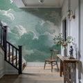 Intaglio Clouds, Jade Mural Wallpaper - room preview 05