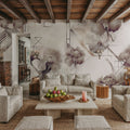 Watercolor Geometry Brown Mural Wallpaper - room preview 05