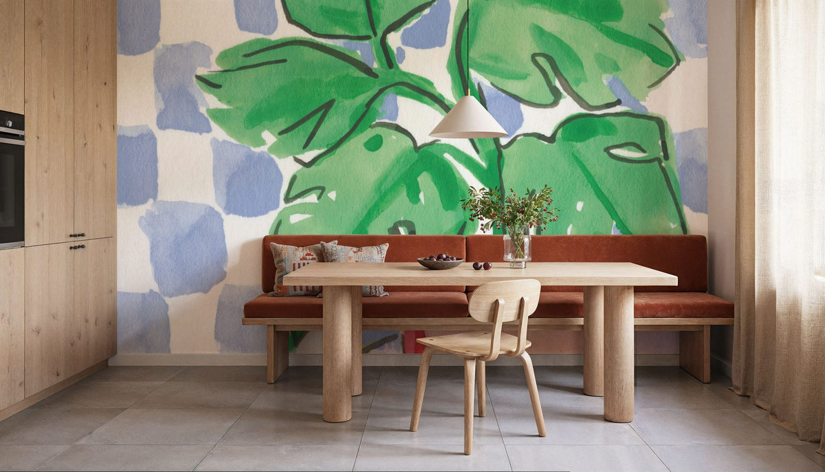 Checkered Palm Mural Wallpaper - room preview 05