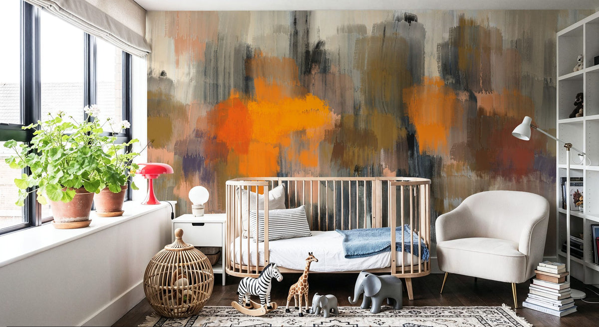 Autumn Memory Abstract Mural Wallpaper - room preview 05