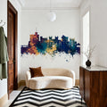 Windsor England Skyline Blue & Bronze Mural Wallpaper - room preview 05
