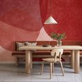 Embracing Shapes, Cherry Red Mural Wallpaper - room preview 05