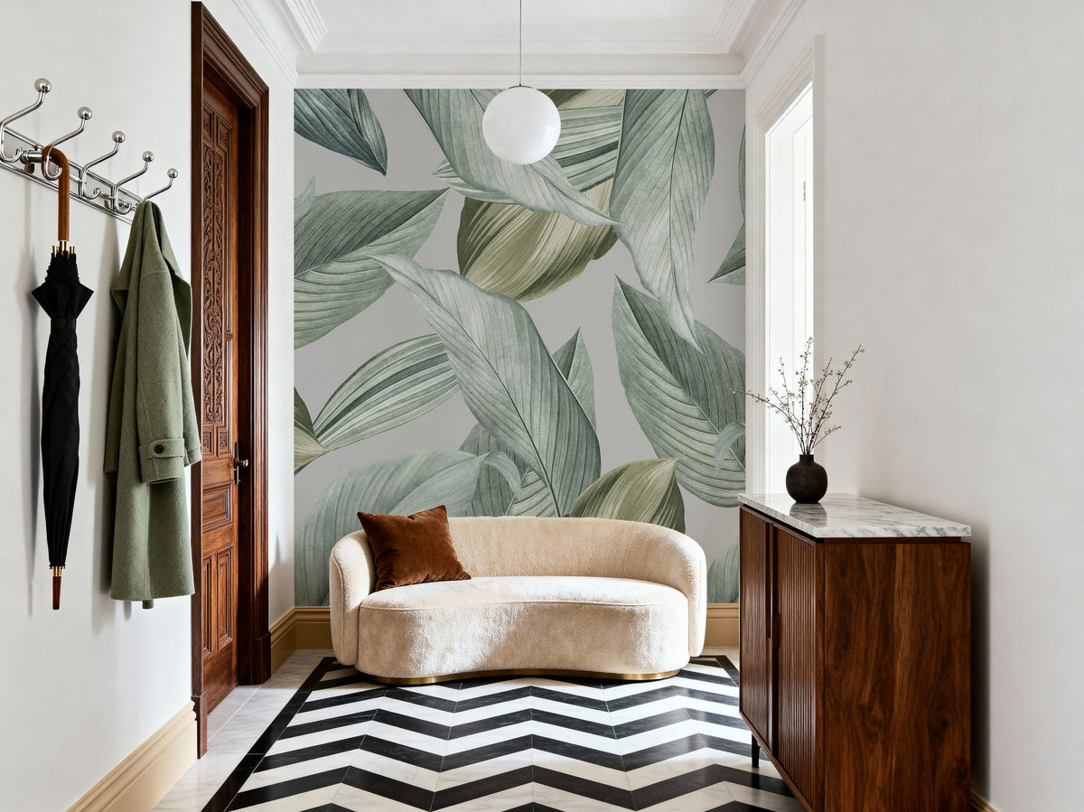 Translucent Foliage Mural Wallpaper - room preview 05