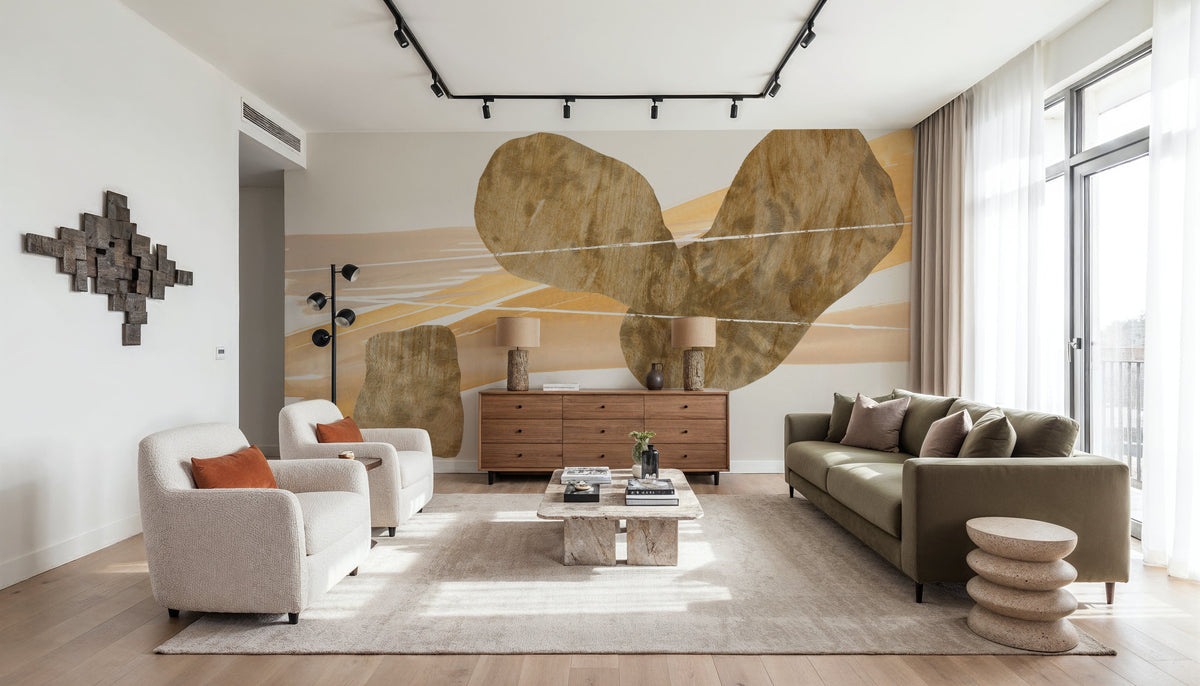 Metallic Texture Tall I Mural Wallpaper - room preview 05