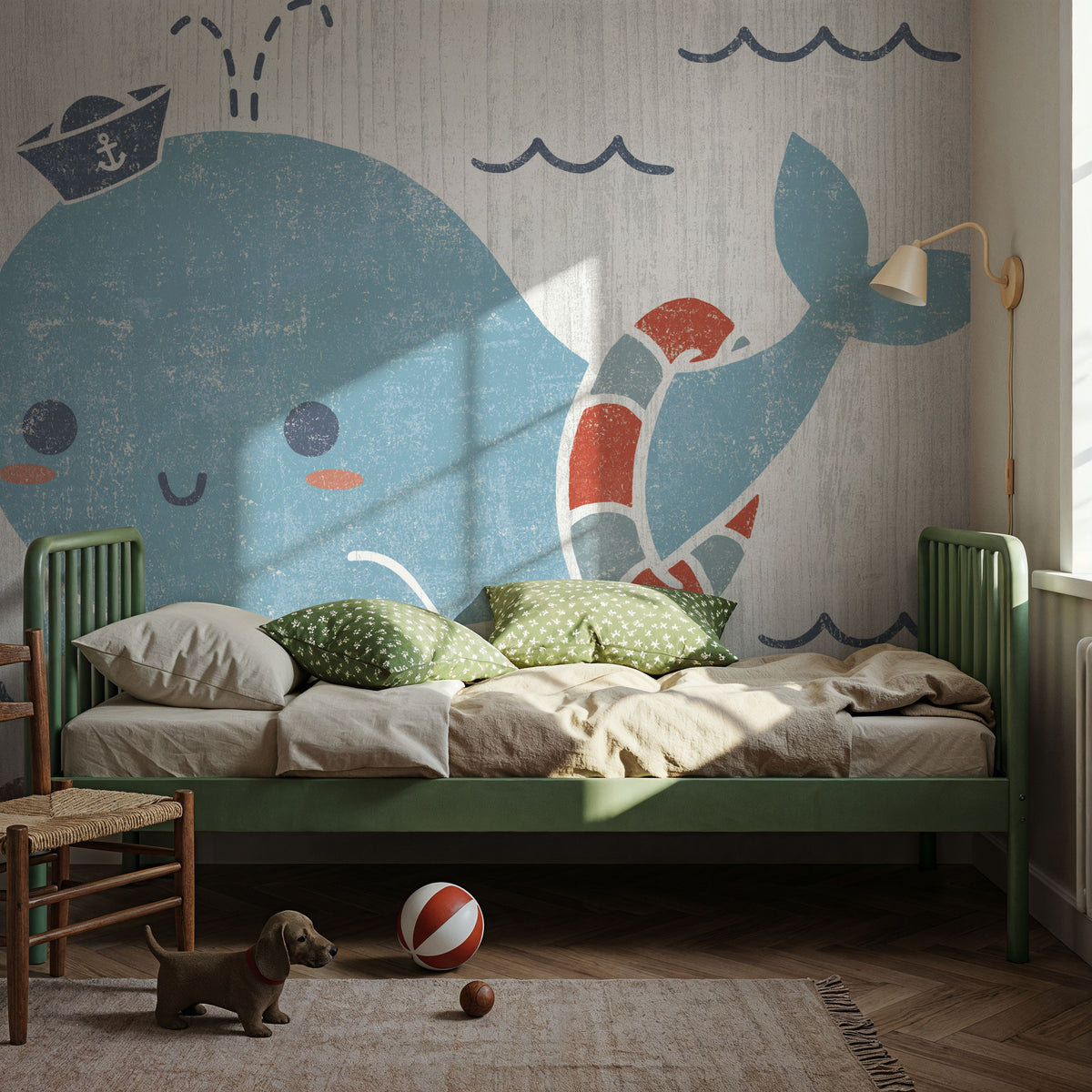 Nautical Friends Whale of a Time Mural Wallpaper - room preview 05