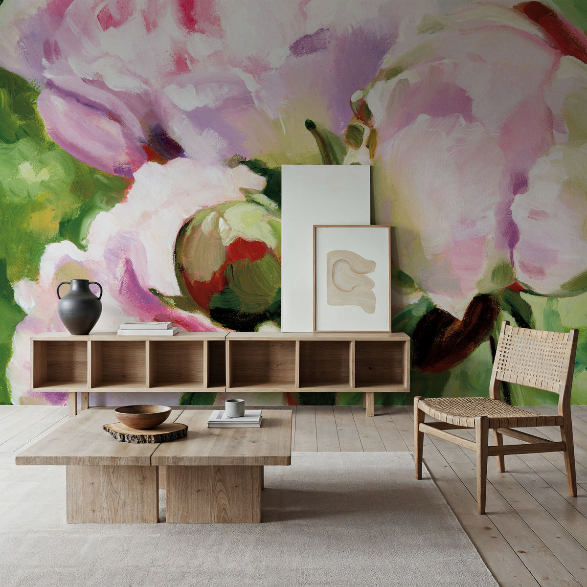 Pink Peony Mural Wallpaper - room preview 05