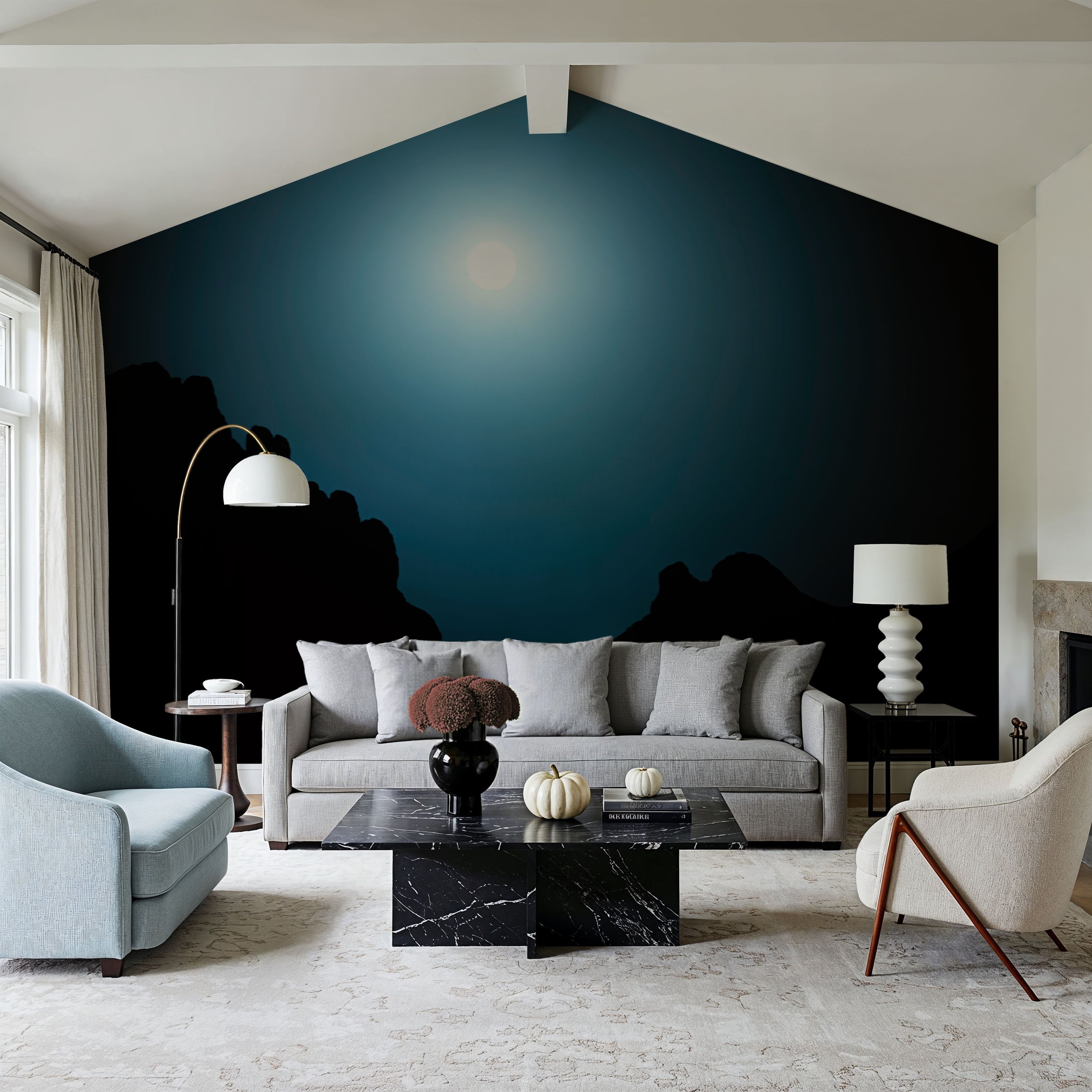 Desert Blue Moon Mural Wallpaper