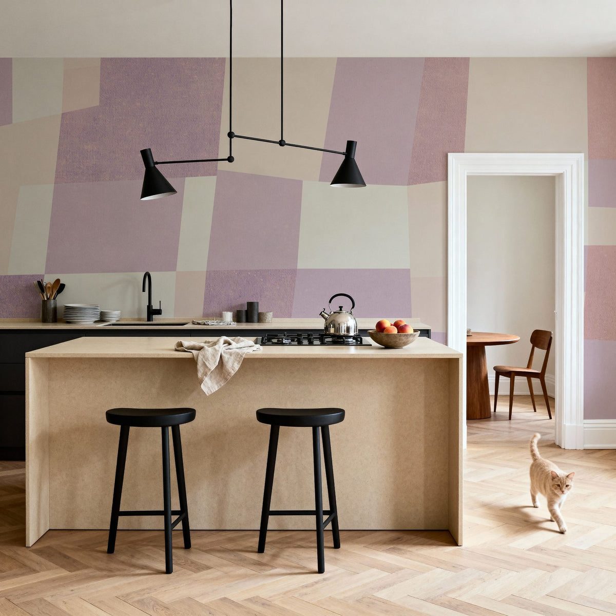 Abstract Fields, Smoothie Berries Mural Wallpaper - room preview 05