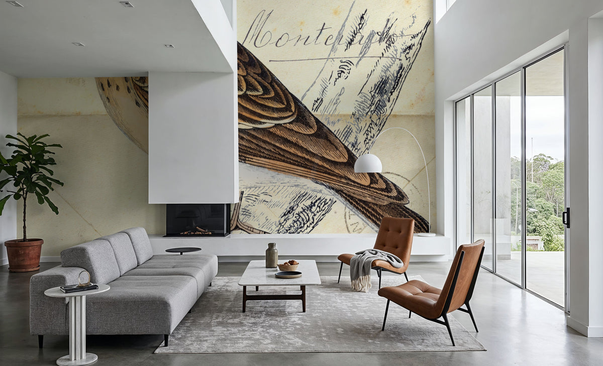 Wood Lark Mural Wallpaper - room preview 05
