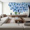 Nantucket Blue Hydrangea I Mural Wallpaper - room preview 05