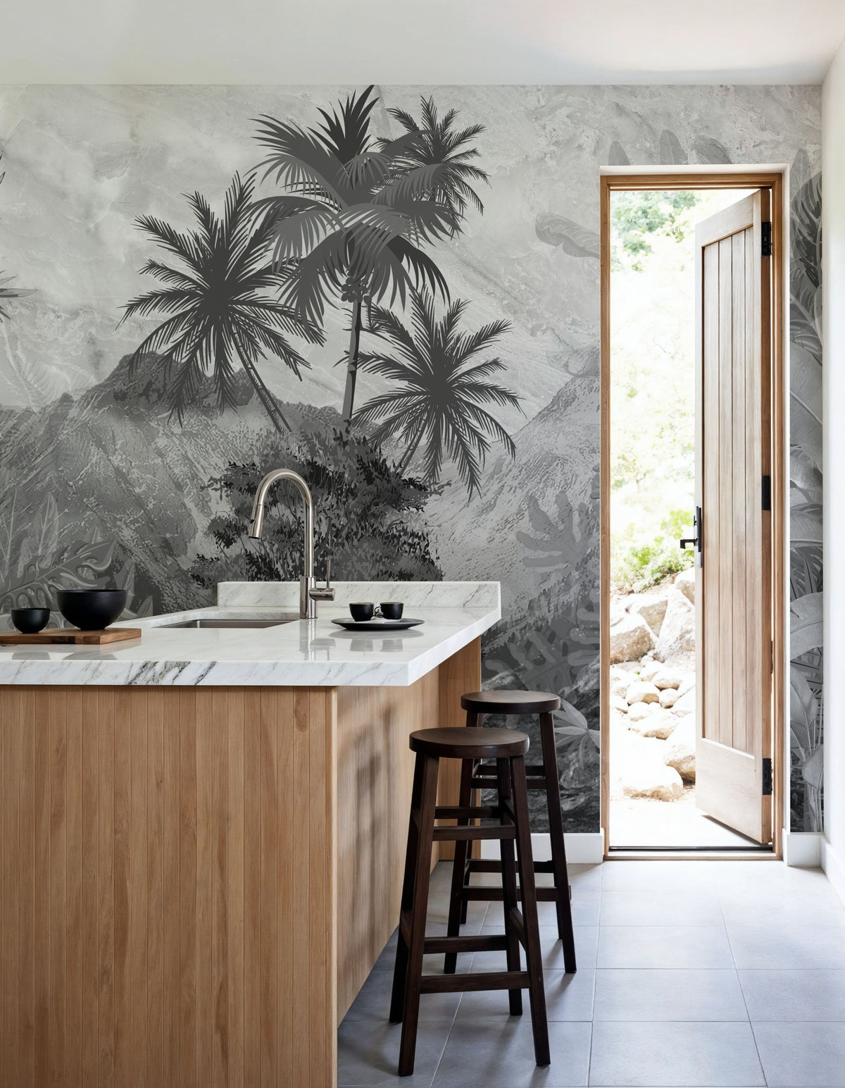 Banana Trees Sketching Mural Wallpaper - room preview 05
