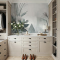 Floral Watercolor Abstract Teal Mural Wallpaper - room preview 05
