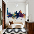 Florence Italy Skyline Blue & Bronze Mural Wallpaper - room preview 05