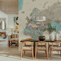 World Map Cities - Romi Mural Wallpaper - room preview 05