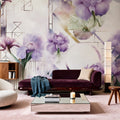 Watercolor Geometry Purple Mural Wallpaper - room preview 05