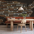 US City Map Black Mural Wallpaper - room preview 05