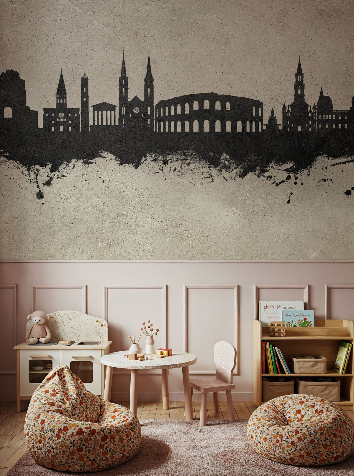 Nîmes France Skyline Concrete Mural Wallpaper - room preview 05
