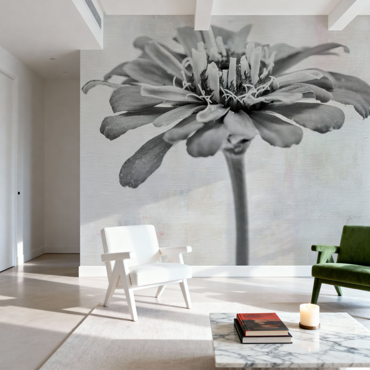 Wonderful Wildflowers IX Neutral Mural Wallpaper - room preview 05