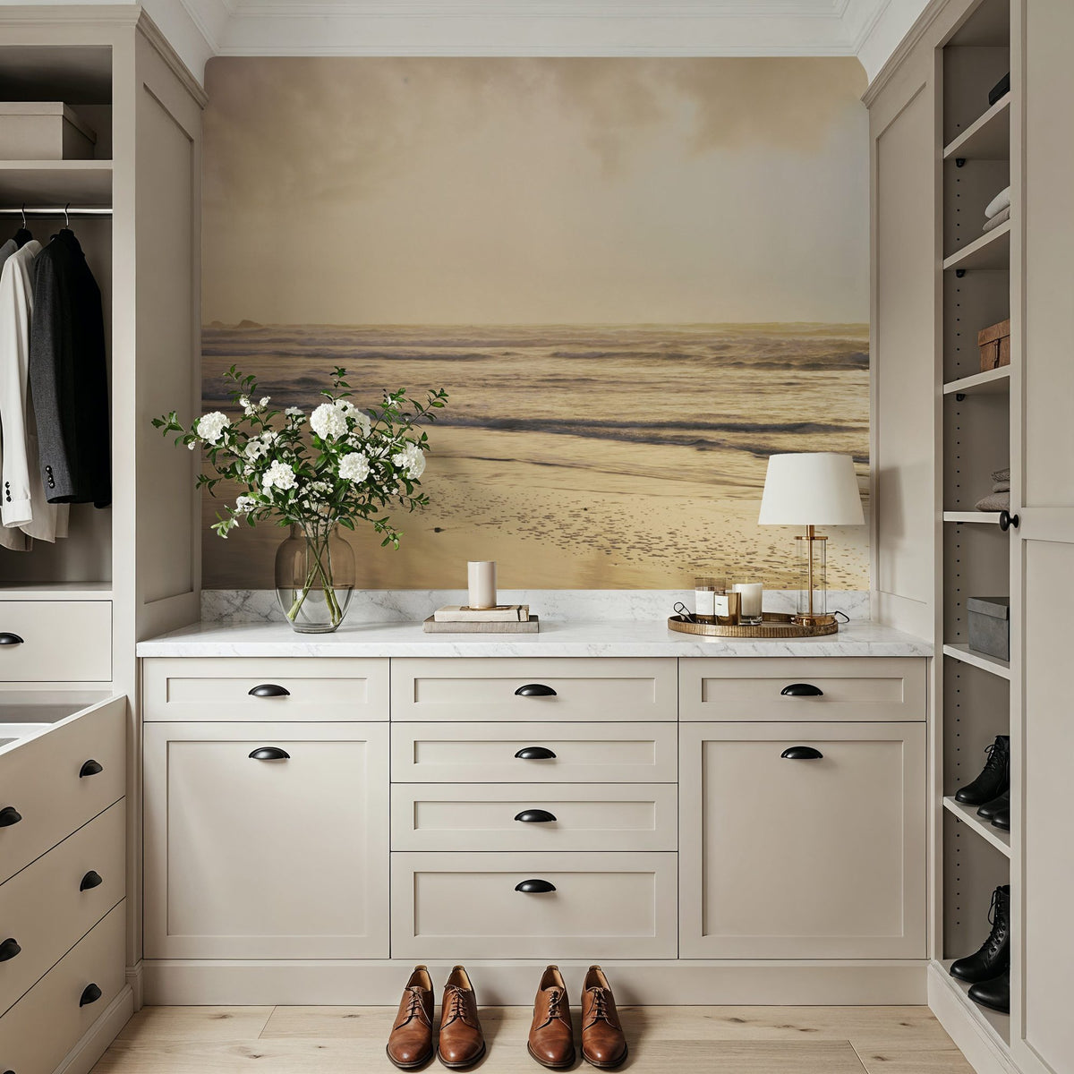 Golden Shore Silhouette Mural Wallpaper - room preview 05