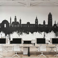 Darmstadt Skyline Black & White Mural Wallpaper - room preview 05