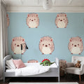 Blue Hedgehog Mural Wallpaper - room preview 05