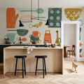 Retro Kitchen Map Mural Wallpaper - room preview 05
