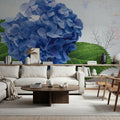 Bright Blue Hydrangea Mural Wallpaper - room preview 05