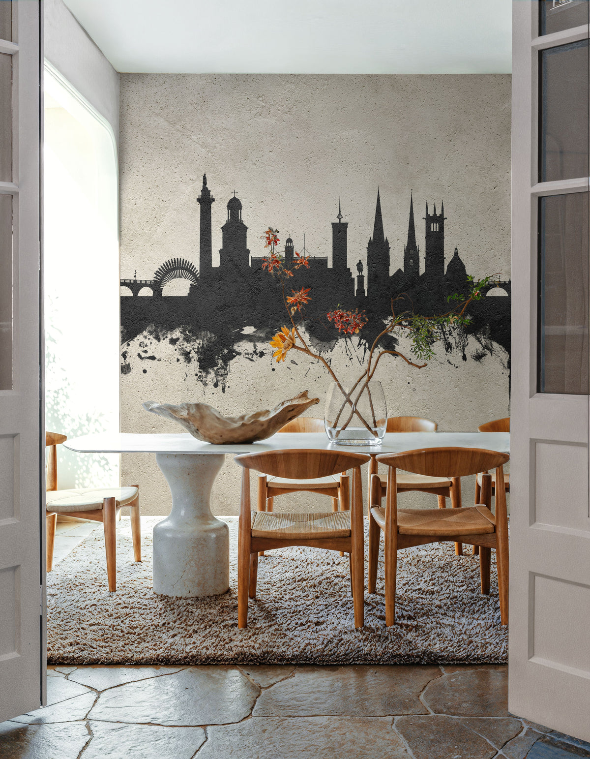 Shrewsbury England Skyline Concrete Mural Wallpaper - room preview 05