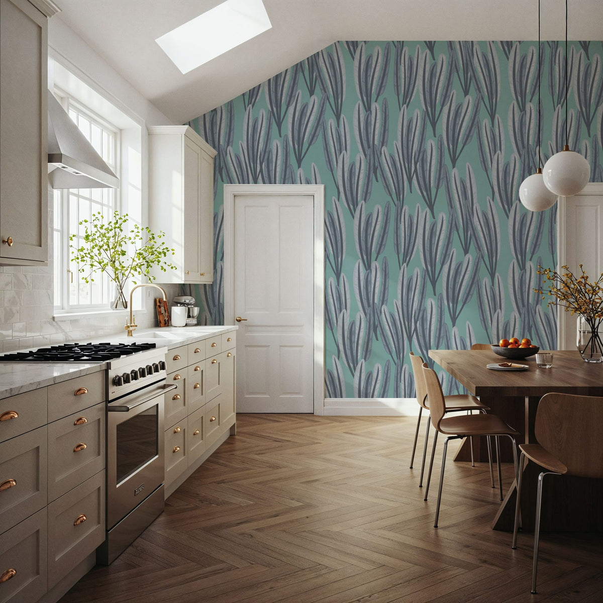 Palm on Green Mural Wallpaper - room preview 05