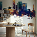 Luanda Skyline Blue & Bronze Mural Wallpaper - room preview 05
