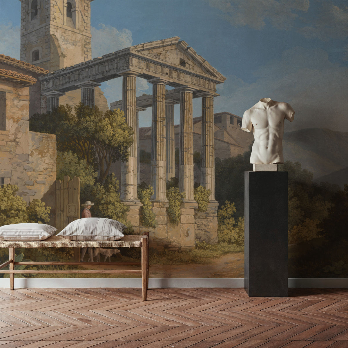 The Temple of Hercules in Cori Mural Wallpaper - room preview 05