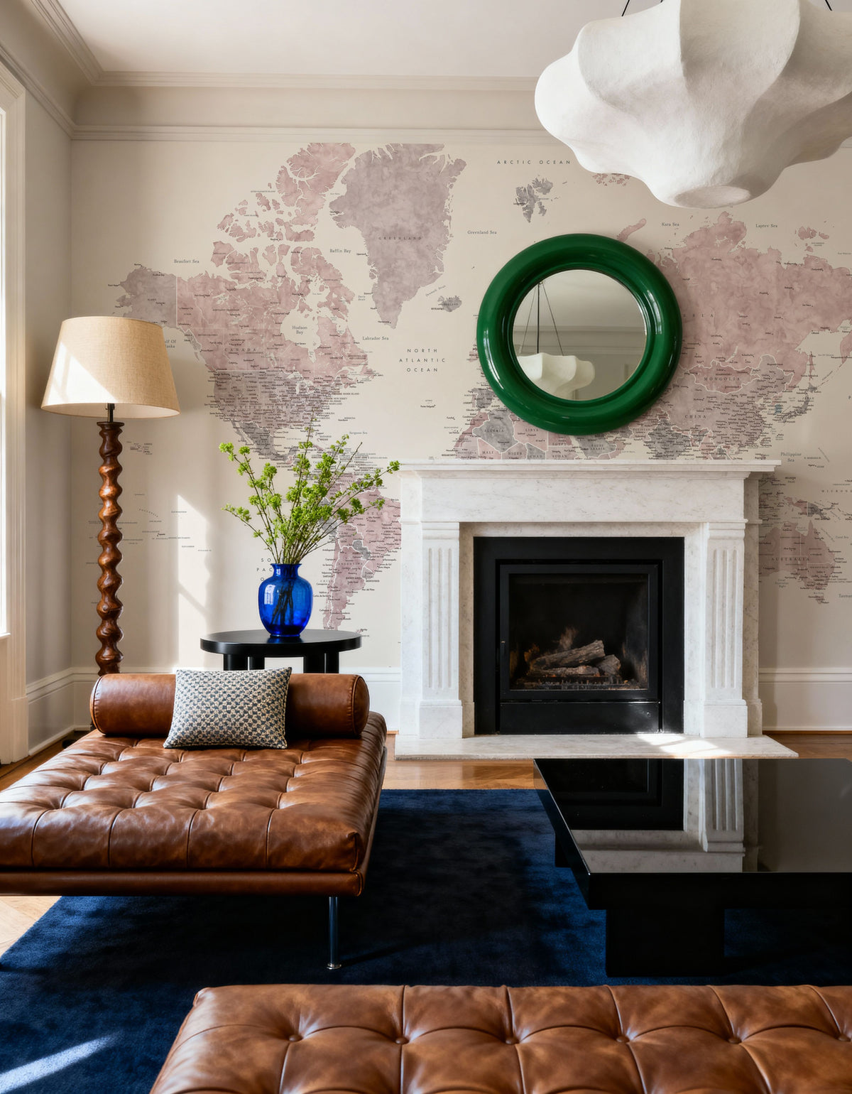 World Map Cities - Madelia Mural Wallpaper - room preview 05