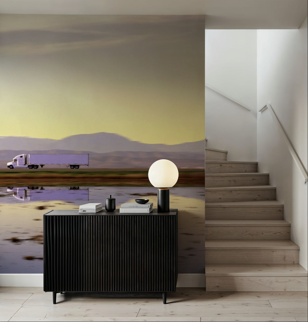 Highway Reflection Mural Wallpaper - room preview 05