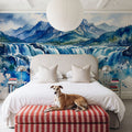 Nordic Waterfall - Watercolor Landscapes Series Mural Wallpaper - room preview 05