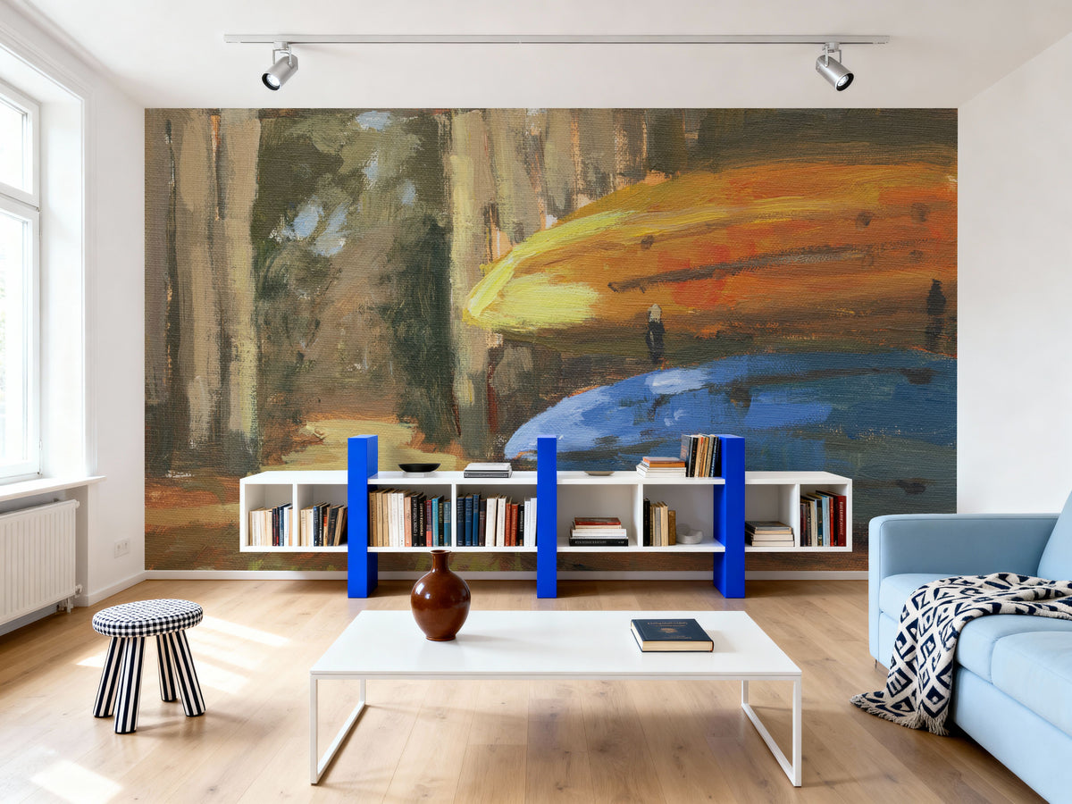 Kayaks Ready Mural Wallpaper - room preview 05