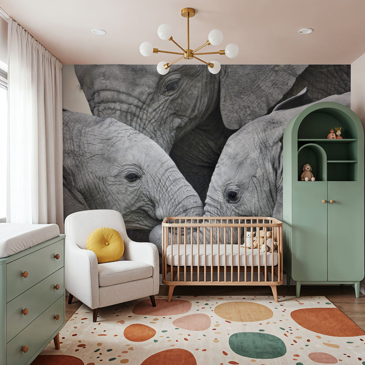 Elephant Greetings Photo Mural Wallpaper - room preview 05