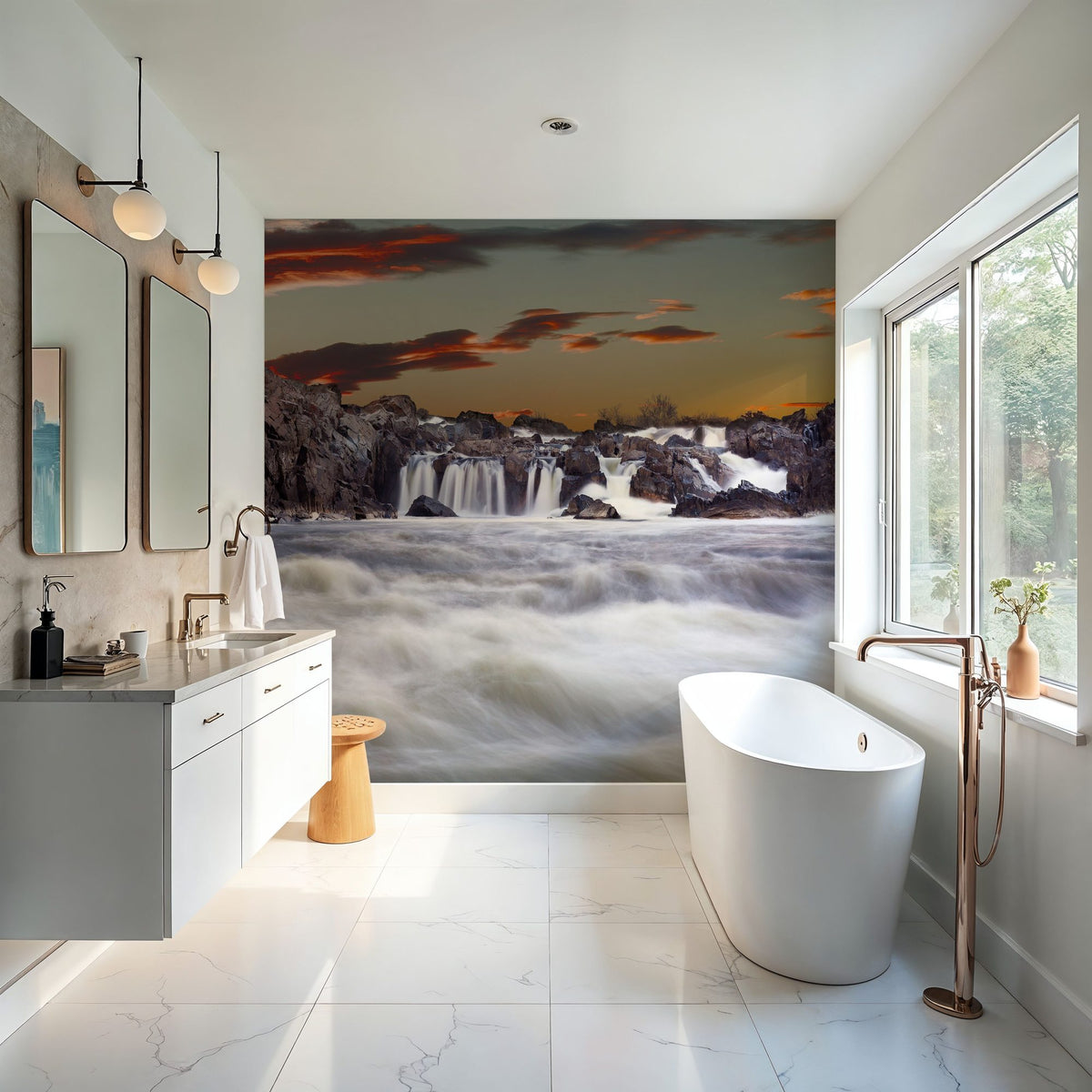 Potomac Waterfalls Mural Wallpaper - room preview 05