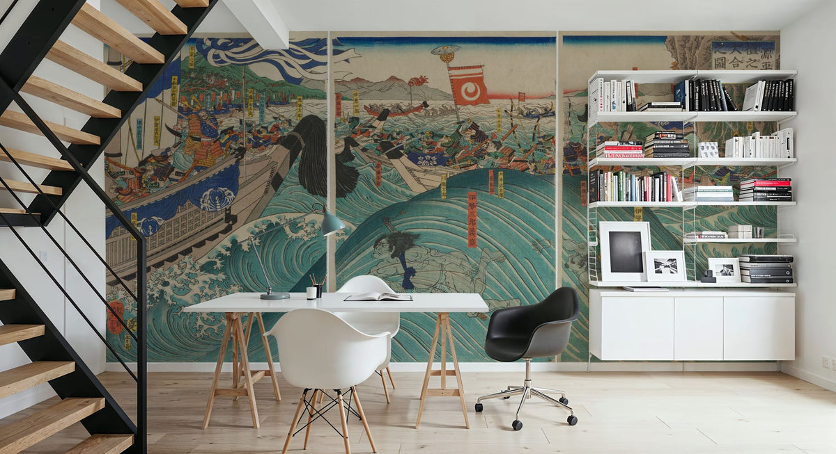 Ocean Brawl Mural Wallpaper - room preview 05