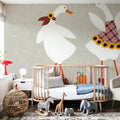Ducks in the Pumpkin Patch VII Mural Wallpaper - room preview 05