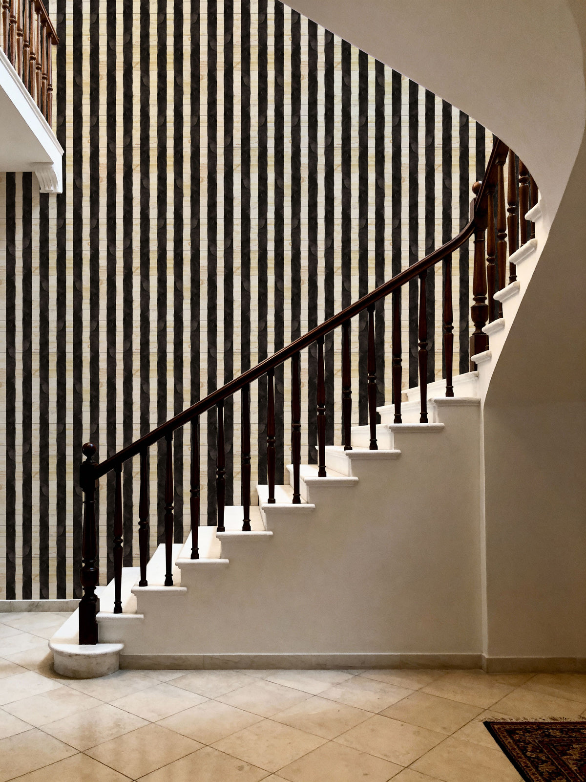 Mystical Stripes White Mural Wallpaper - room preview 05