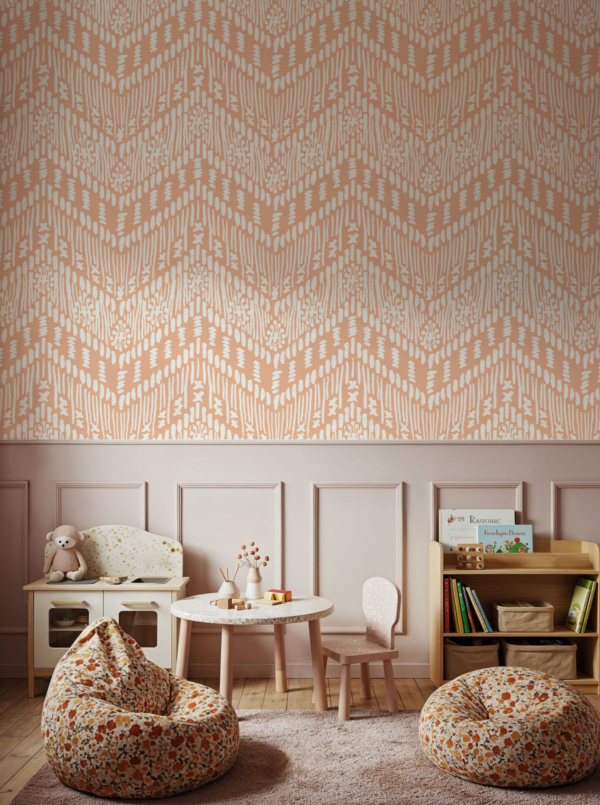 Macrame Jigsaw Coral Mural Wallpaper - room preview 05