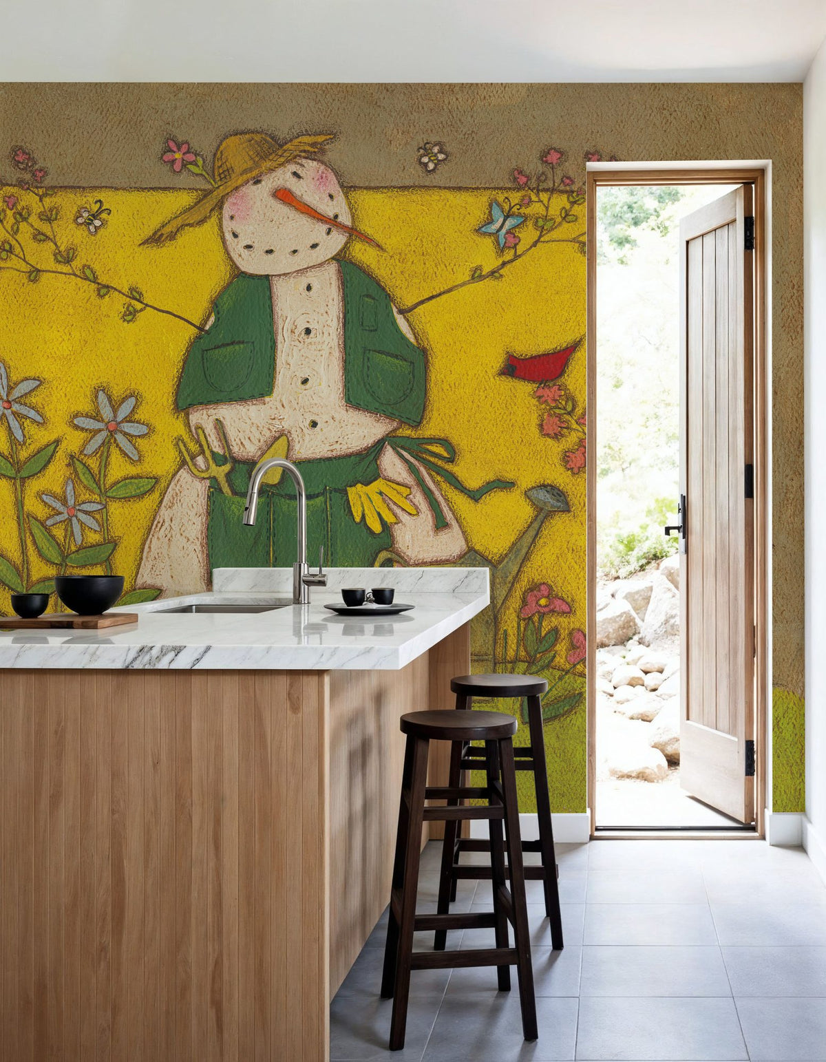 Seasonal Snowman V Mural Wallpaper - room preview 05