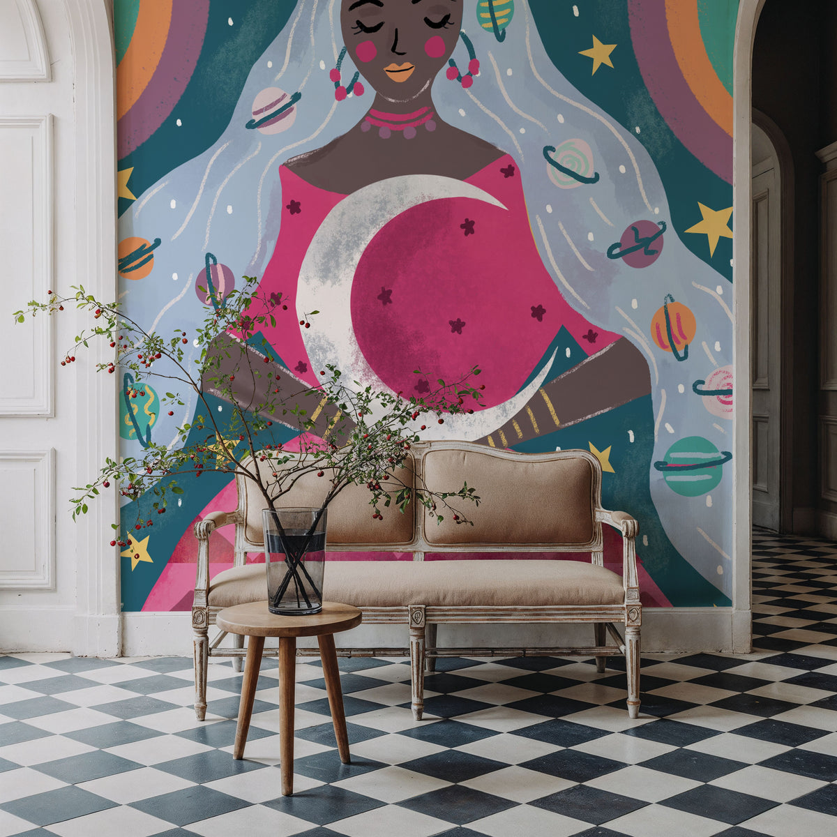Mystical Woman II Mural Wallpaper - Purple Tone - room preview 05