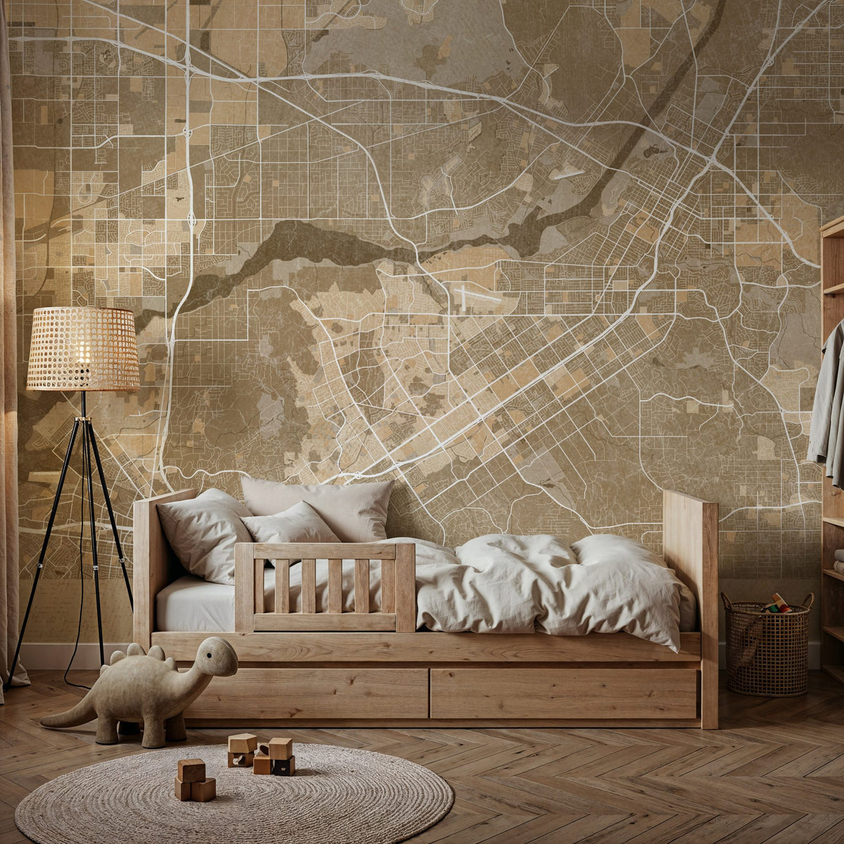 Riverside Ochre Mural Wallpaper - room preview 05